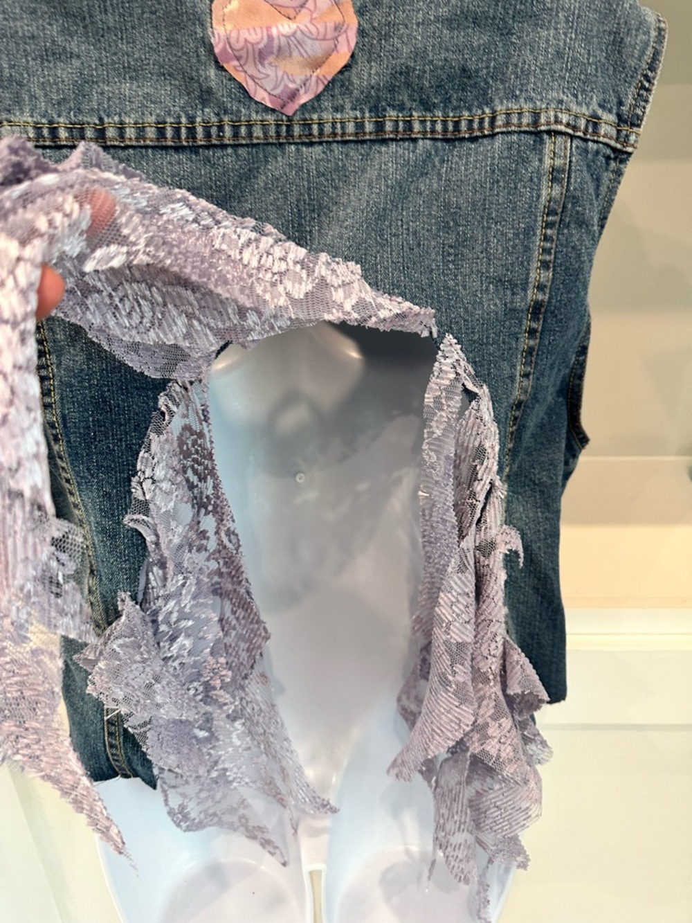 Custom Made Boho Denim Vest and Waist Wrap - Picture 5 of 16